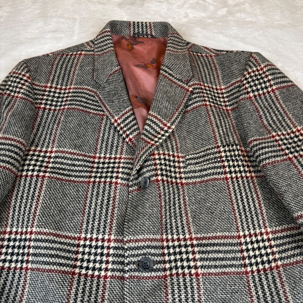 Vintage Gainsborough Collection Men's Glen Plaid Wool Blazer Pheasant Lining - Picture 2 of 9